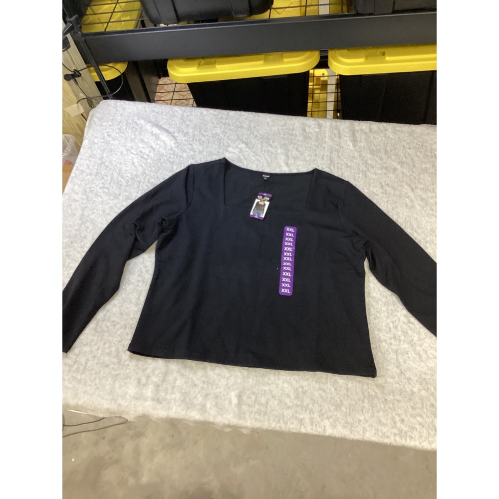 Express Squareneck Long Sleeve Top Black XXL New‎ With Tags